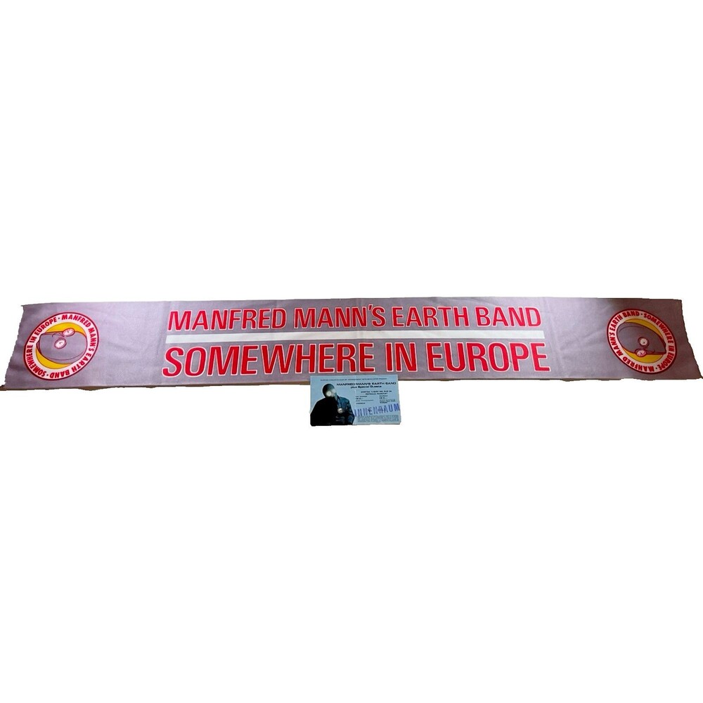 Manfred Mann's Earth Band Concert Banner Somewhere in Europe 1983 w/ Ticket HTF